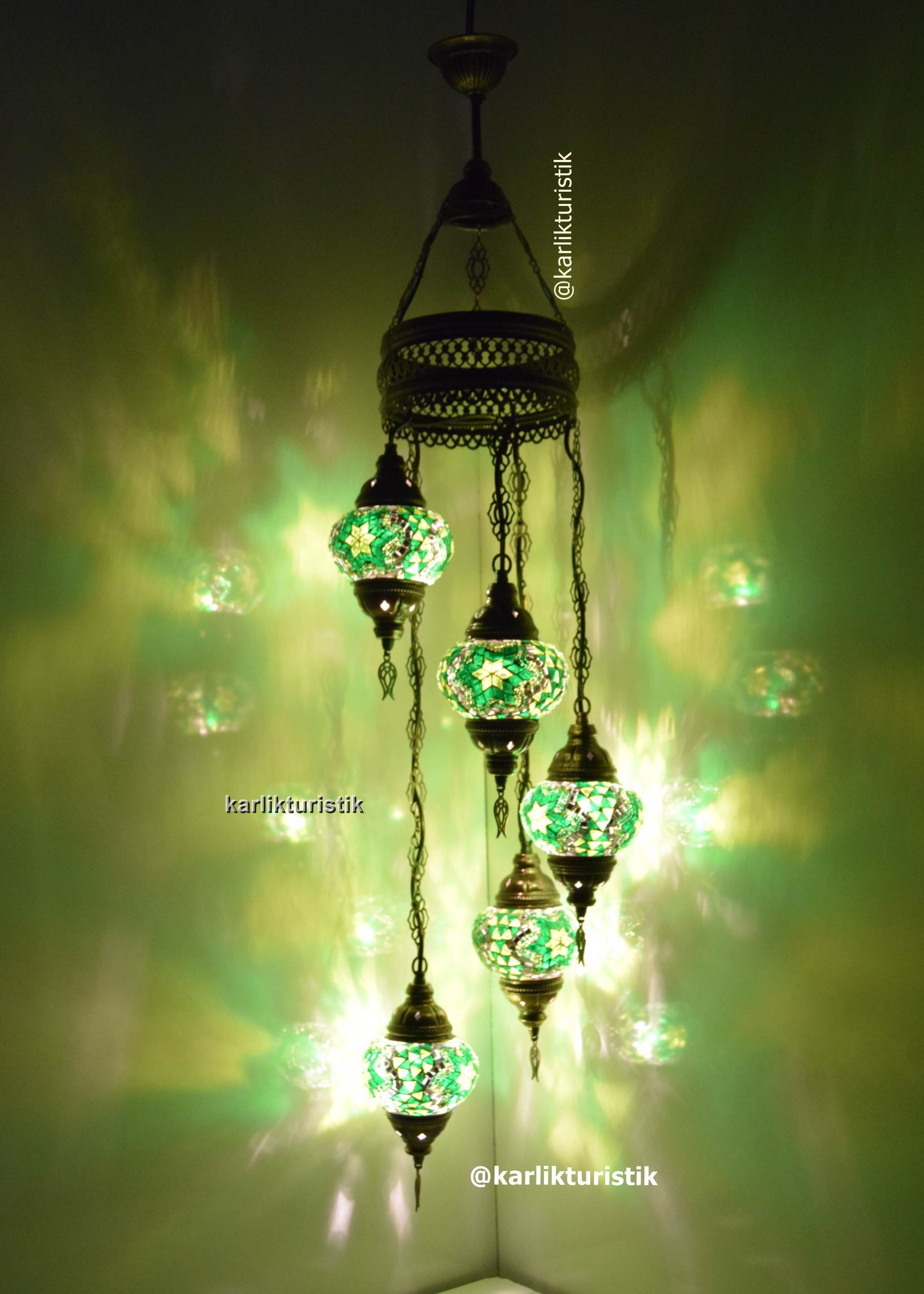 TÜRK LAMBALARI 5Lİ SARKIT AVİZE RUSTİK AYDINLATMA17