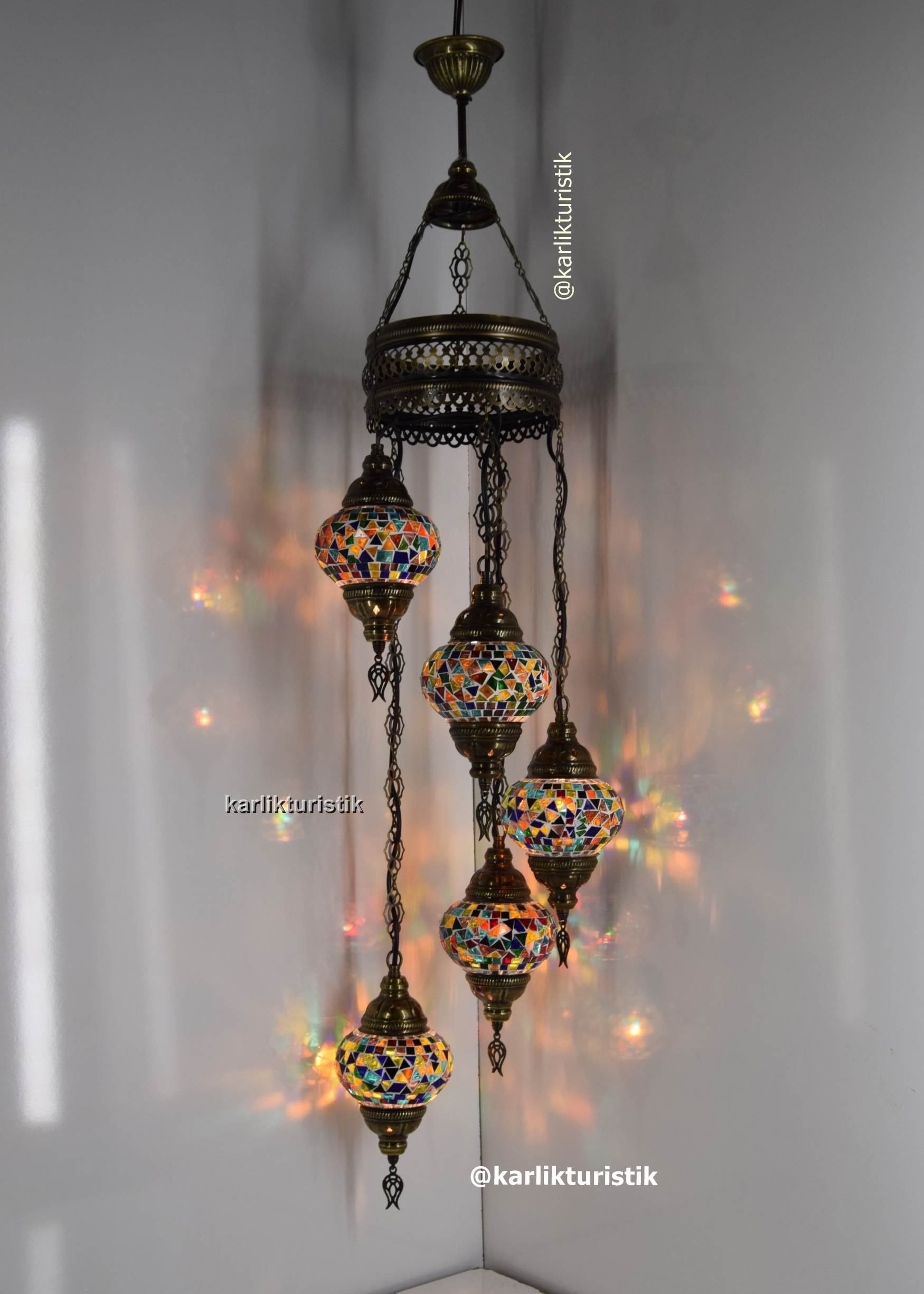 TÜRK LAMBALARI 5Lİ SARKIT AVİZE RUSTİK AYDINLATMA31