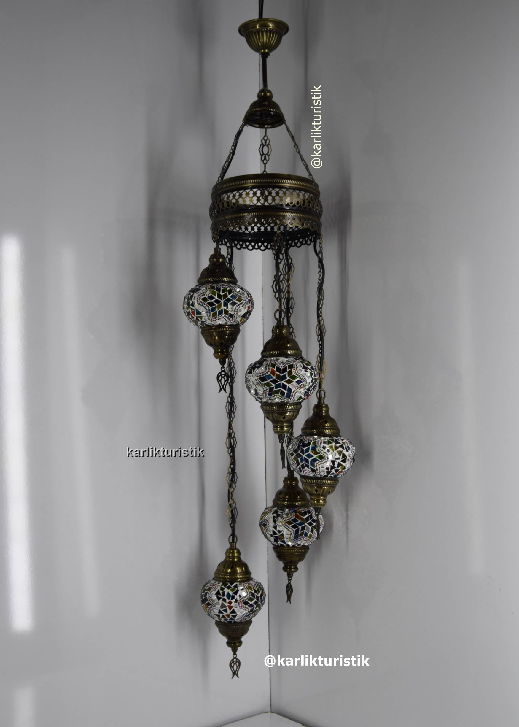 TÜRK LAMBALARI 5Lİ SARKIT AVİZE RUSTİK AYDINLATMA36