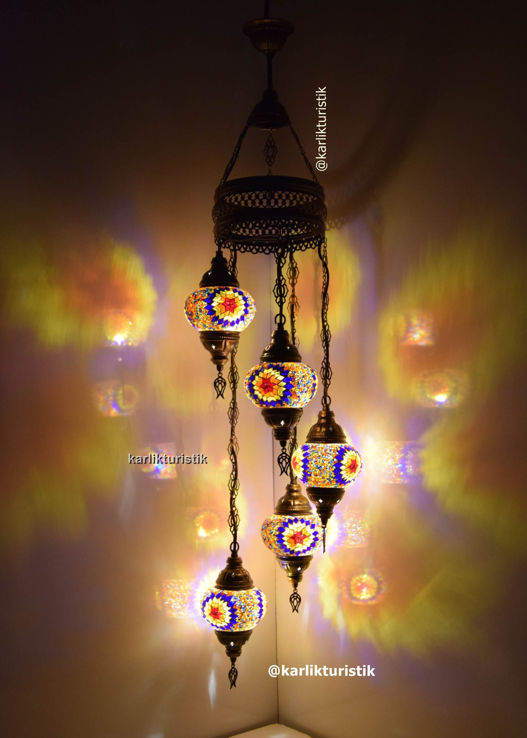 TÜRK LAMBALARI 5Lİ SARKIT AVİZE RUSTİK AYDINLATMA39