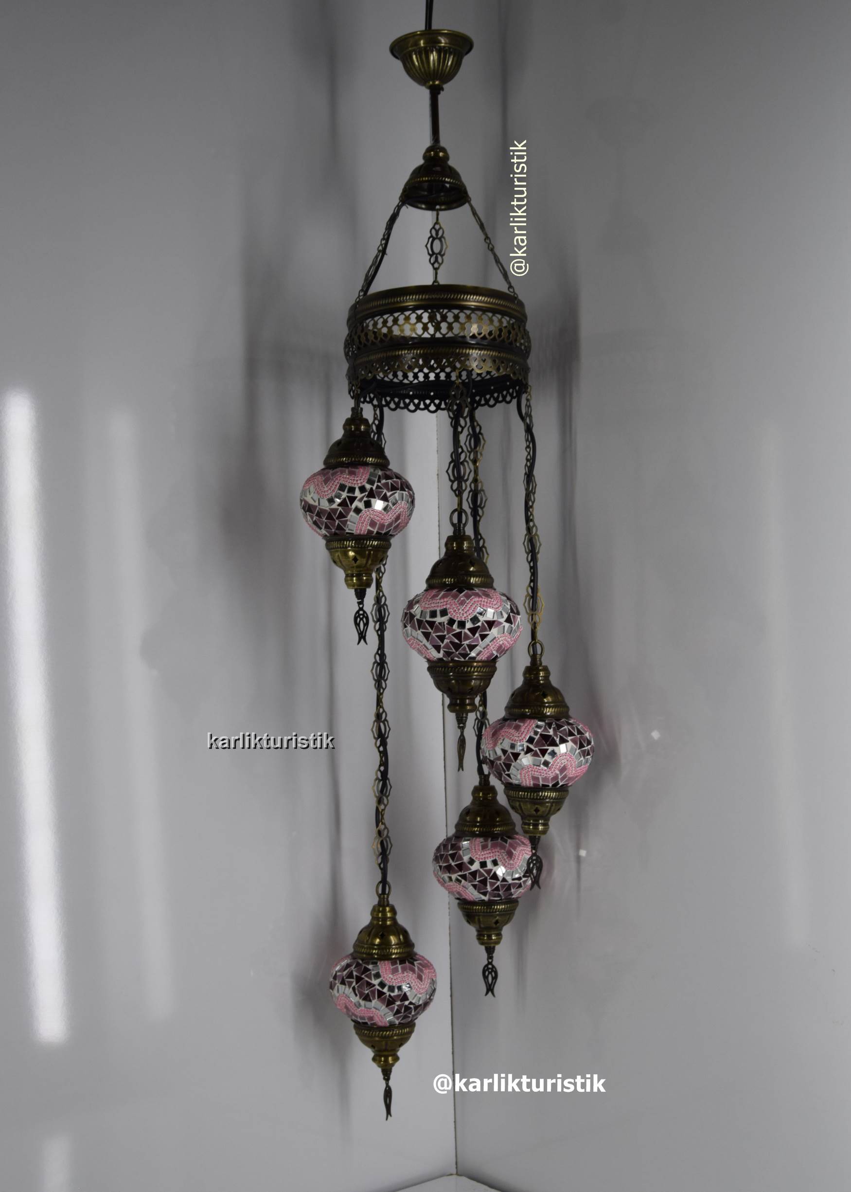 TÜRK LAMBALARI 5Lİ SARKIT AVİZE RUSTİK AYDINLATMA54