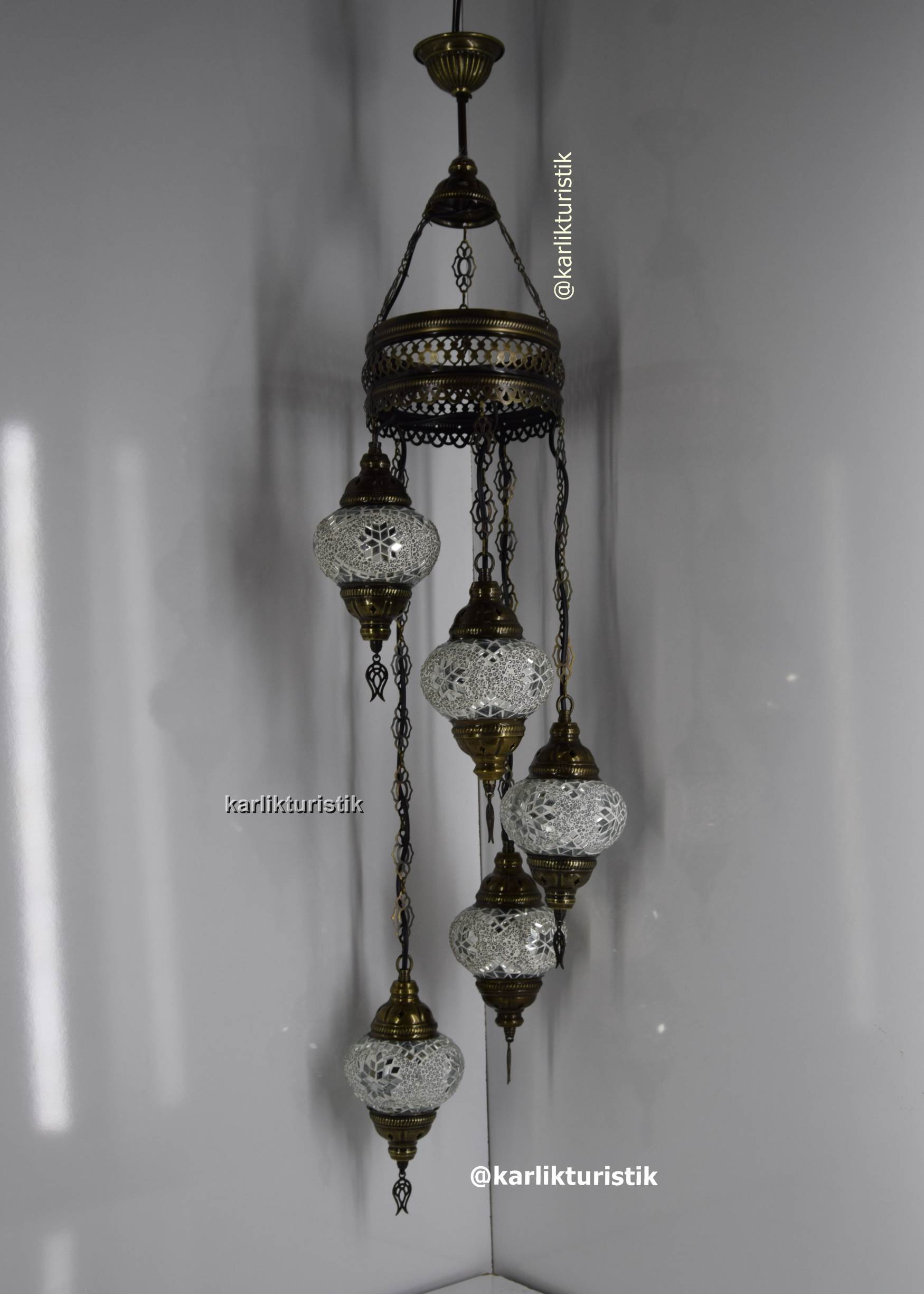 TÜRK LAMBALARI 5Lİ SARKIT AVİZE RUSTİK AYDINLATMA60