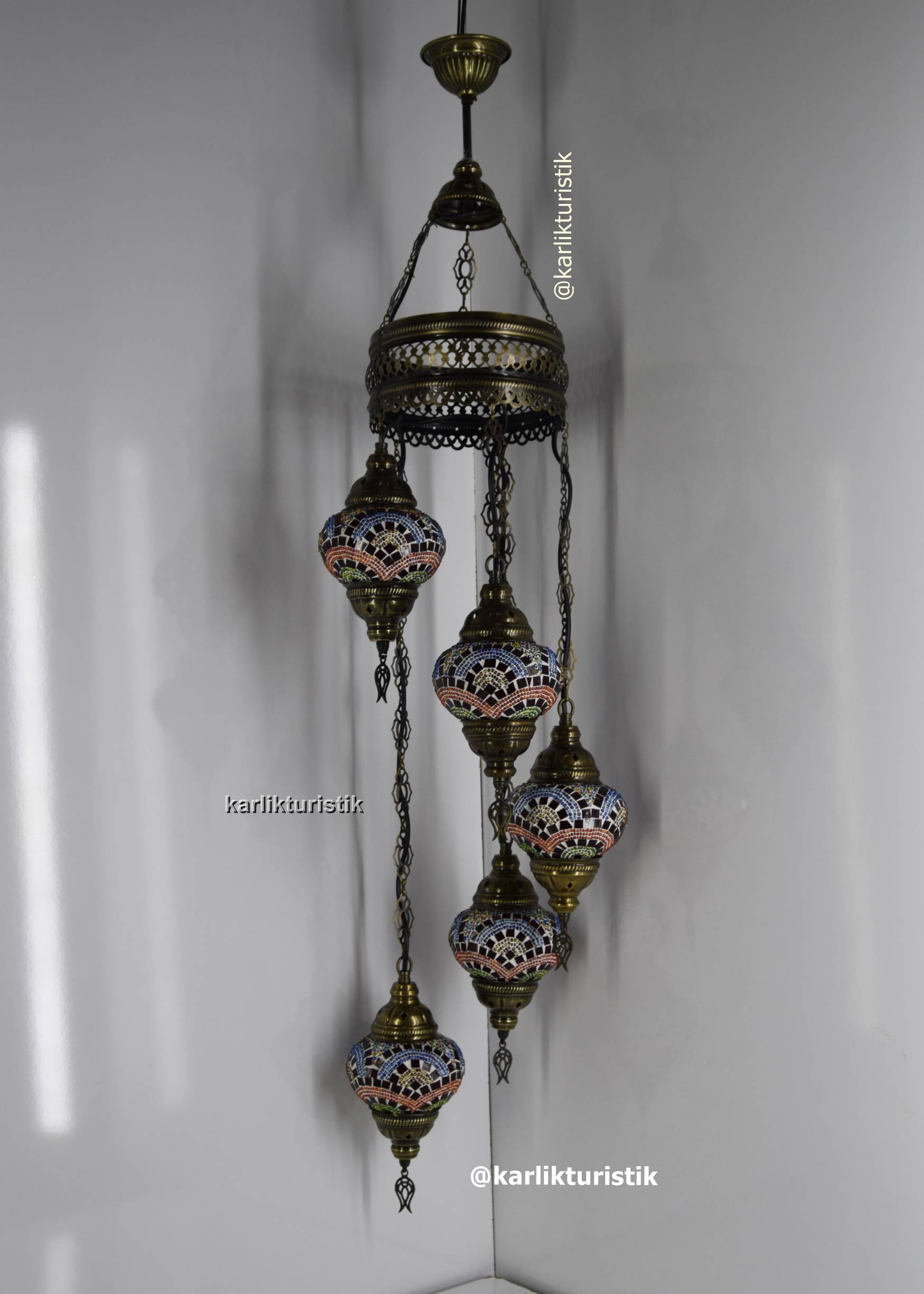 TÜRK LAMBALARI 5Lİ SARKIT AVİZE RUSTİK AYDINLATMA66