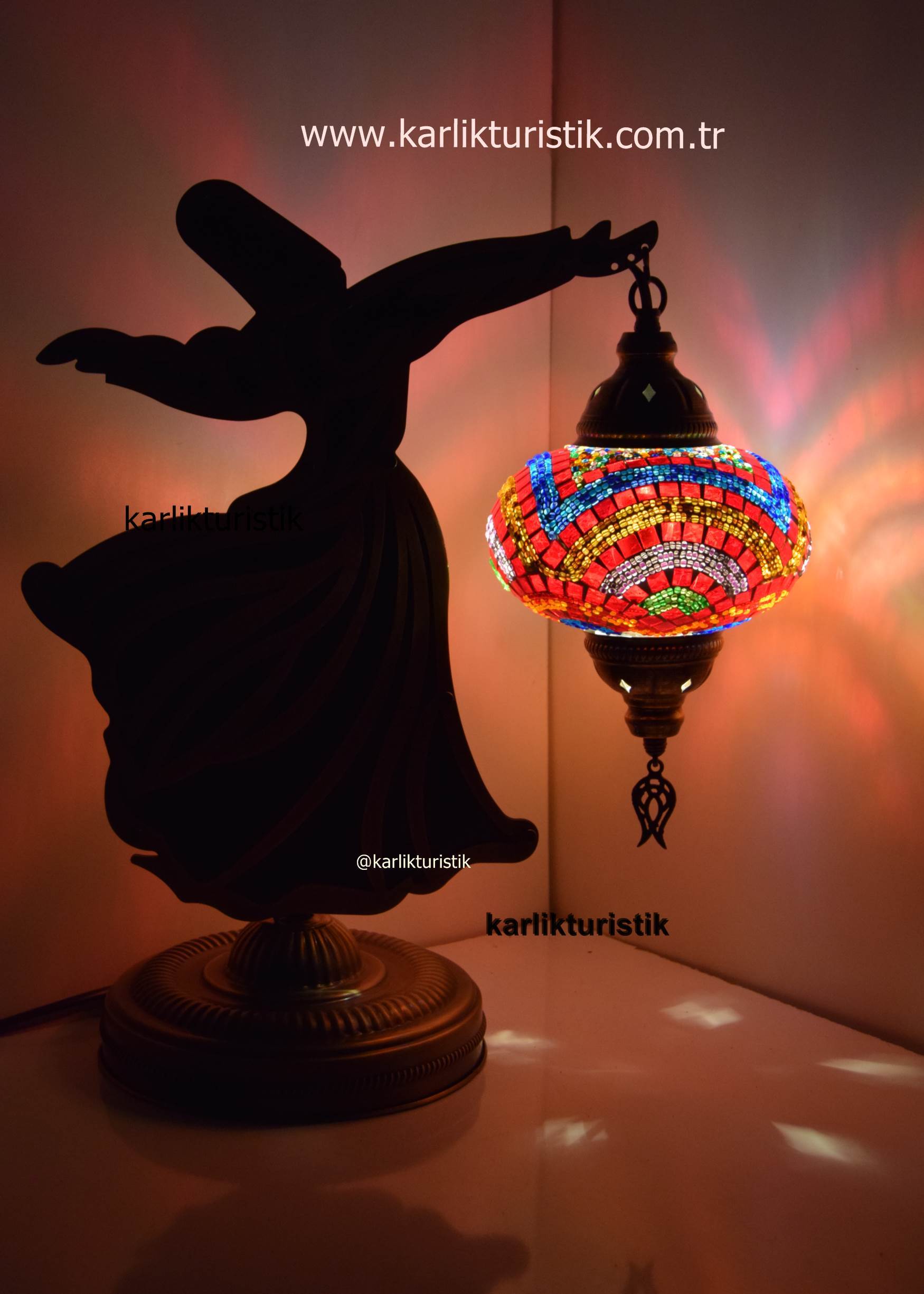 Sezamaen Mozaik Masa Lambası Mevlana46